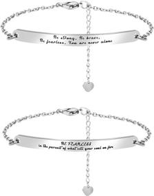 img 2 attached to Inspirational Bracelets Personalized Stainless Motivational