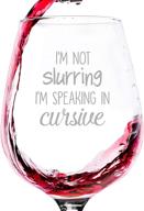 🍷 cursive speaking funny wine glass - top christmas wine gifts for women, mom, men - exceptional xmas gag gifts for wife, her - trendy birthday present ideas from husband, son, daughter - enjoyable novelty gift logo