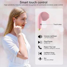 img 1 attached to KOSPET Bluetooth Headphones Sweatproof Runtime Pink
