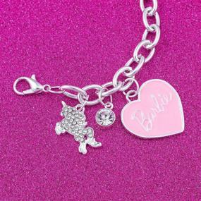 img 1 attached to 🦄 Enchanting GIOIA Barbie Pink Heart & Unicorn Charm Bracelet: Embrace the Magic!