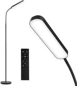 img 4 attached to 🌟 Adjustable LED Floor Lamp with Remote and Touch Control, Stepless Dimmer, 4 Color Temperature Settings - Ideal Gooseneck Standing Lamp for Living Room