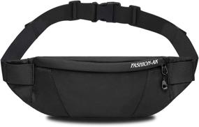 img 4 attached to 🎒 ANRUI Small Fanny Pack for Men & Women: Crossbody & Waist Bag Combo - Ideal for Sports, Hiking, Running (Black)