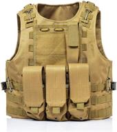 👕 invenko tactical molle airsoft vest: unleash your inner warrior with this tan combat soft vest! logo