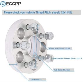 img 3 attached to 🚗 ECCPP 2X 1 дюйм 5x100 мм Хаб Центрические дистанционные кольца со скважиной 57.1 мм и болтами 12x1.5 – Идеально подходят для Chevrolet Celebrity, Beretta и Cavalier