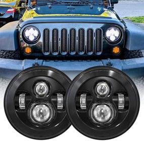 img 4 attached to 🔦 GXENOGO Замена круглых фар LED диаметром 7 дюймов - Совместимо с Jeep Wrangler JK TJ LJ CJ Hummber H1 H2