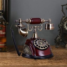 img 2 attached to 📞 Vintage Phone Rotary Dial Retro Old Fashioned Landline Telephone for Home Office Cafe Bar Decor - Gdrasuya10 [Style 2]