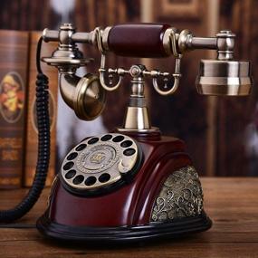 img 4 attached to 📞 Vintage Phone Rotary Dial Retro Old Fashioned Landline Telephone for Home Office Cafe Bar Decor - Gdrasuya10 [Style 2]