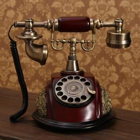 img 3 attached to 📞 Vintage Phone Rotary Dial Retro Old Fashioned Landline Telephone for Home Office Cafe Bar Decor - Gdrasuya10 [Style 2]