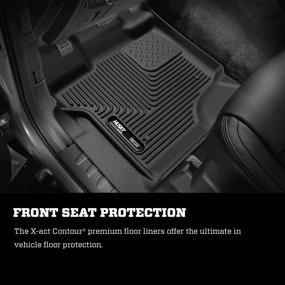 img 3 attached to 🚚 Husky Liners - 52731 Enhances 2017-19 Ford F-250/F-350 Crew Cab/SuperCab with Vinyl Floor - X-act Contour Front Floor Mats in Black