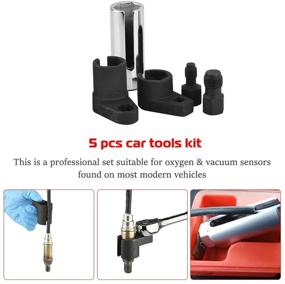 img 2 attached to 🔧 5-Piece Automotive Oxygen Sensor Socket Removal Tool Set with Wrench and Thread Chaser