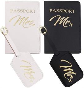 img 1 attached to Passport Luggage Set，Honeymoon Embroidery Passport Travel Accessories in Passport Covers
