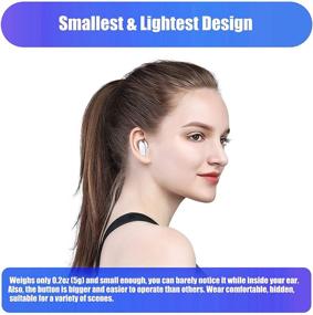 img 3 attached to 🎧 Беспроводные Bluetooth наушники, тонкая гарнитура с микрофоном, V5.0 гарнитура для свободных рук наездников для бизнеса, офиса, дома - бобы, кнопка MB10 белый