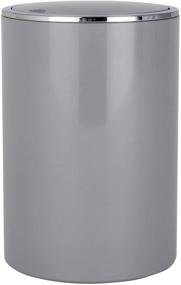 img 4 attached to 🗑️ WENKO 1.3 liq. gal. Swing Cover Inca Bin: Grey Trash Can, Small Waste Basket - Dimensions (W/D x H): Ø 7.28 x 10.04 in, Mini Garbage Can