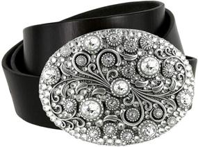 img 4 attached to Timeless Tranquility Swarovski Crystal Genuine Women's Accessories and Belts