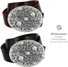 img 3 attached to Timeless Tranquility Swarovski Crystal Genuine Women's Accessories and Belts