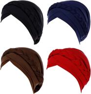 👒 silky turban hats for women - fxhixiy hijab braid cancer chemo beanies cap headwrap headwear logo