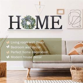 img 1 attached to 🏡 Cocomong Home Décor: Farmhouse Wooden Wall Letters with Artificial Eucalyptus Wreath - Large Rustic Wall Decorations for Living Room, Bedroom, Dining - Perfect Housewarming Gift