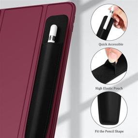 img 2 attached to 🖊️ Black Elastic Pencil Holder Sticker for Apple Pencil 1st and 2nd Generation - Adhesive Leather Pen Pouch Sleeve Attached to Case, Compatible with Stylus Pens