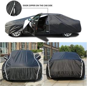 img 2 attached to 🚗 Coverado Waterproof Car Cover: All Weather Protection for Sedans - Cotton Backing, Snowproof & UV Resistant - Universal Fit (191"-200")