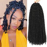 10 inch passion twist hair: 8 packs of water wave crochet hair for black women - braiding hair for spring twist, bohemian crochet braids (#1b) logo