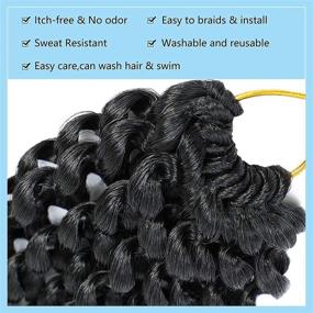 img 2 attached to 10 Inch Passion Twist Hair: 8 Packs of Water Wave Crochet Hair for Black Women - Braiding Hair for Spring Twist, Bohemian Crochet Braids (#1B)