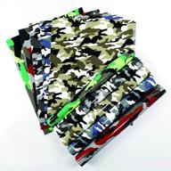 🎯 yrym camo htv heat transfer vinyl bundle: 10 pack 12" x 10" sheets iron on vinyl, 5 assorted colors heat transfer camouflage pattern vinyl (green, brown, blue, red, black, and white) logo