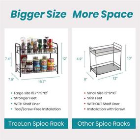 img 3 attached to Bronze 2 Tier Spice Rack Organizer: Countertop & Cabinet Storage Shelf for Kitchen