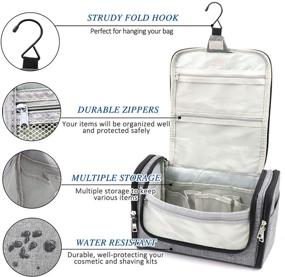 img 1 attached to 🧳 Spacious Hanging Toiletry Bag: Ultimate Storage for Men & Women, Waterproof Shower Bag, Lightweight Dopp Kit, Sturdy Hook Organizer Makeup Bag