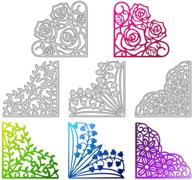 🌸 globleland corner lace metal cutting dies - flower lace pocket cutting dies stencil template for scrapbook embossing album, mothers day card, and festival decor - pack of 4 logo