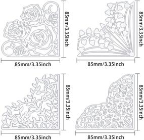 img 3 attached to 🌸 Угловые кружевные металлические ножи GLOBLELAND - ножи для вырезания карманов с кружевом, шаблон для трафаретов для скрапбукинга, тиснения альбома, открытка на день матери и праздничный декор - набор из 4 штук.