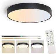 svidau 12 inch dimmable flush mount ceiling light fixture: modern led light with remote control for bedroom kitchen hallway logo