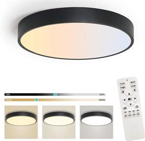 img 4 attached to SviDau 12 Inch Dimmable Flush Mount Ceiling Light Fixture: Modern LED Light with Remote Control for Bedroom Kitchen Hallway