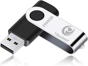 img 4 attached to 🖥️ YSeaWolf USB-флеш-накопитель 2000ГБ - высокоемкий накопитель 2.0 для компьютера/ноутбука - вращающийся дизайн внешнего накопителя данных - флеш-накопитель для хранения фото/видео/музыки/файлов - черный