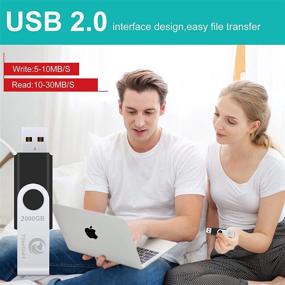 img 2 attached to 🖥️ YSeaWolf USB-флеш-накопитель 2000ГБ - высокоемкий накопитель 2.0 для компьютера/ноутбука - вращающийся дизайн внешнего накопителя данных - флеш-накопитель для хранения фото/видео/музыки/файлов - черный