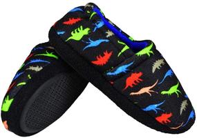 img 3 attached to 🦖 RliliR Ever Kids Boys Dinosaur Slippers - Soft Memory Foam, Non-Slip Rubber Sole House Slippers for Enhanced Comfort