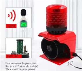 img 3 attached to 🚨 Водонепроницаемая промышленная звуковая и световая сигнализация SF-513: наружный аварийный световой сигнал с гудком сирены и мигающей безопасной голосовой вспышкой для эффективной безопасности (120 дБ, постоянного тока 12 В ~ 24 В)
