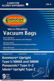 img 2 attached to EnviroCare 9 Pack Replacement Vacuum Bags for Kenmore U/L/O 50688 & 50690, Panasonic U-2, Miele Z