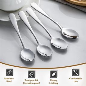 img 2 attached to ☕ 6-Piece Demitasse Espresso Spoons Set, 4 Inches Stainless Steel Mini Coffee Spoons by Hiware