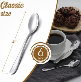 img 3 attached to ☕ 6-Piece Demitasse Espresso Spoons Set, 4 Inches Stainless Steel Mini Coffee Spoons by Hiware