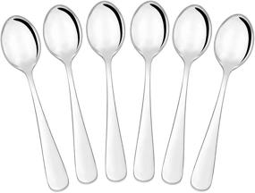 img 4 attached to ☕ 6-Piece Demitasse Espresso Spoons Set, 4 Inches Stainless Steel Mini Coffee Spoons by Hiware