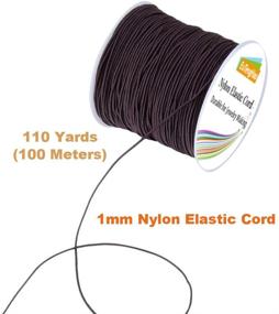 img 3 attached to 📿 EuTengHao 1mm Nylon Elastic Cord: Versatile Satin Decorative String for Bracelets, Necklaces & Jewelry Making - Brown, 110 Yards