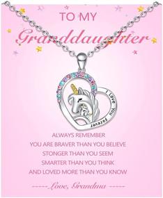 img 4 attached to 🦄 Sincere To My Daughter/Granddaughter Unicorn Necklace: Perfect Christmas Birthday Gifts for Little Girls