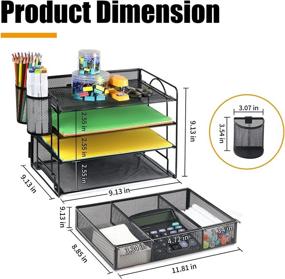 img 1 attached to 📂 DALTACK 4-Trays Desktop File Organizer: Efficient Paper & Pen Holder for Office and Home Use