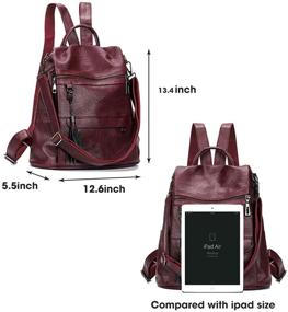 img 3 attached to 🎒 Alovhad Women's Fashion Backpack - Shoulder Convertible Rucksack Handbag & Wallet Combination