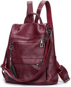 img 4 attached to 🎒 Alovhad Women's Fashion Backpack - Shoulder Convertible Rucksack Handbag & Wallet Combination