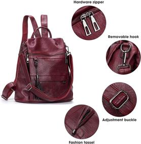 img 1 attached to 🎒 Alovhad Women's Fashion Backpack - Shoulder Convertible Rucksack Handbag & Wallet Combination