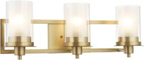 img 1 attached to Enhancing Your Space with Designers Impressions Juno Brushed Brass 3 Light Wall Sconce/Bathroom Fixture: 73487