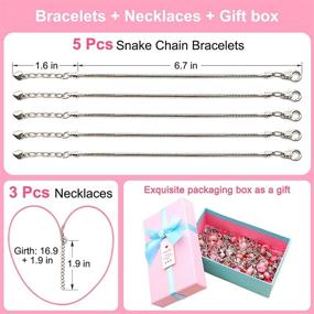 img 2 attached to 🔮 Baymyer DIY Charm Bracelet Making Kit - 76 Pcs Jewelry Making Supplies incl. Snake Chain and Charm Beads for Crafts, Ideal Jewelry Making Charm Kit for Women and Girls