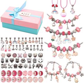 img 4 attached to 🔮 Baymyer DIY Charm Bracelet Making Kit - 76 Pcs Jewelry Making Supplies incl. Snake Chain and Charm Beads for Crafts, Ideal Jewelry Making Charm Kit for Women and Girls