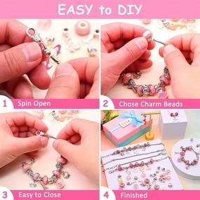 img 1 attached to 🔮 Baymyer DIY Charm Bracelet Making Kit - 76 Pcs Jewelry Making Supplies incl. Snake Chain and Charm Beads for Crafts, Ideal Jewelry Making Charm Kit for Women and Girls